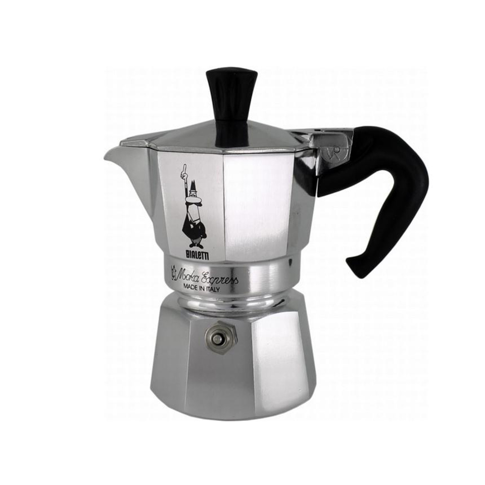 Bialetti Moka Express Stovetop Maker with Free Ground Coffee, 6-Cup &  Coffee, Silver