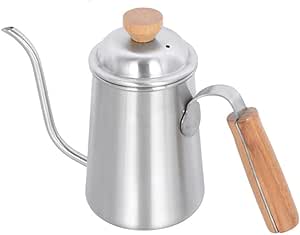 650Ml Thickened Stainless Steel Gooseneck Spout Coffee Pot with Wooden Handle Coffee Kettle