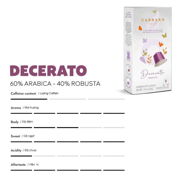 Carraro Decerato Nespresso Compatible Capsules